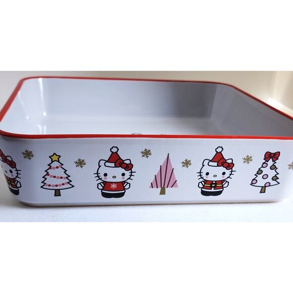 BAKING DISH-HELLO KITTY-Christmas Theme-9"x 9"x2"-White with Red-Orig packaging - Picture 4 of 8